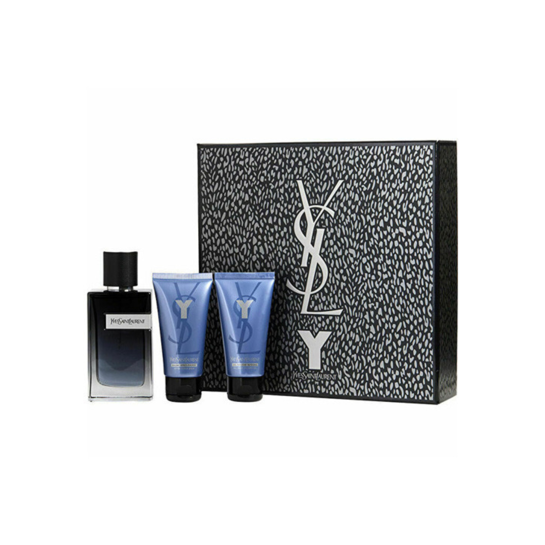 Gift Set YSL Y Eau de Parfum 3pcs (EDP 100ml & After Shave Balm 50ml & All Over Shower Gel 50ml)