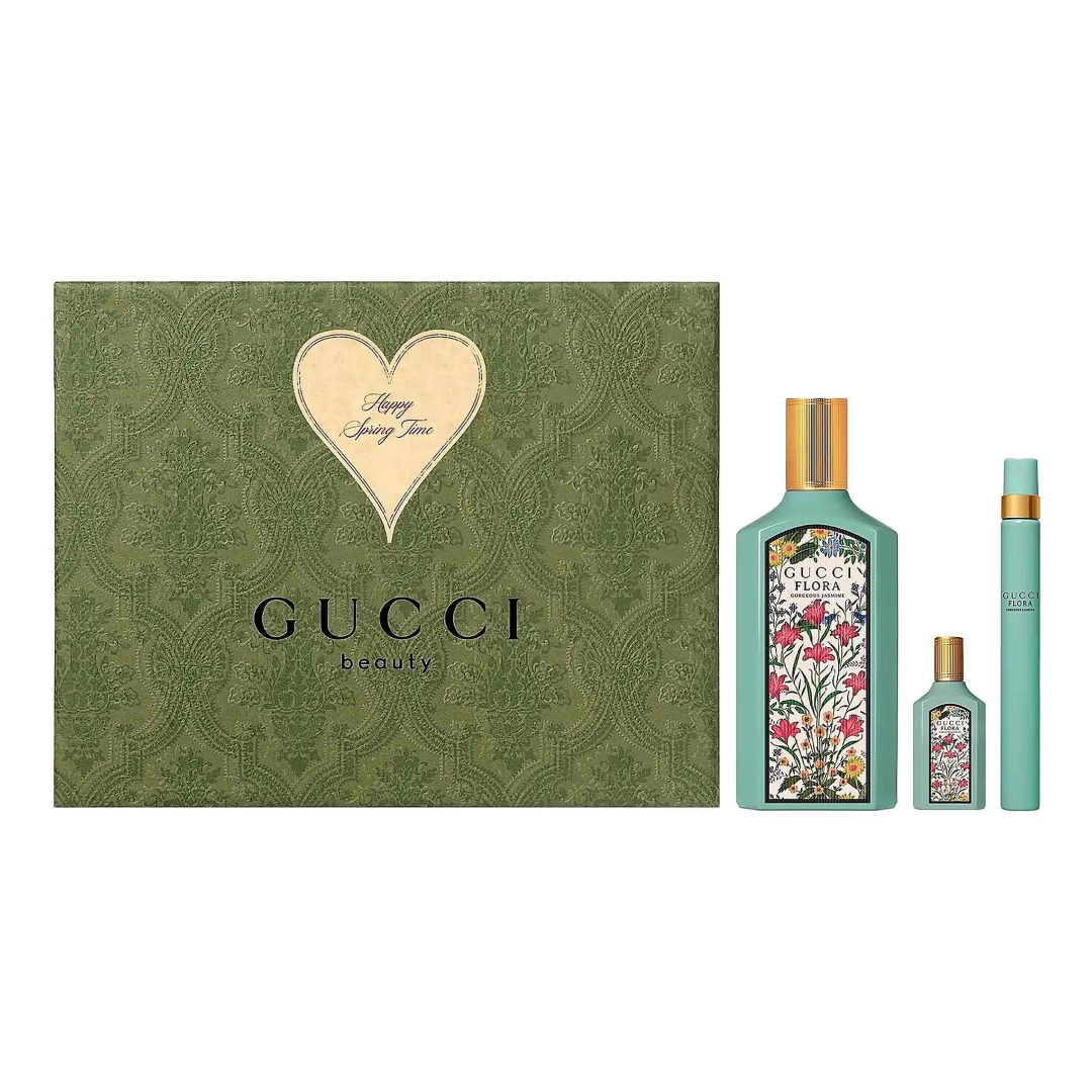 Gift Set Gucci Flora Gorgeous Jasmine 3pcs (EDP 100ml + EDP 5ml + EDP 10ml)