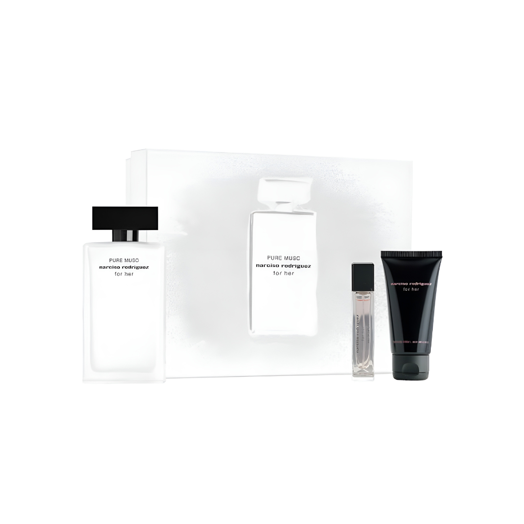 Gift Set Narciso Rodriguez Pure Musc For Her 3pcs (EDP 100ml & Mini 10ml & Body Lotion 50ml)